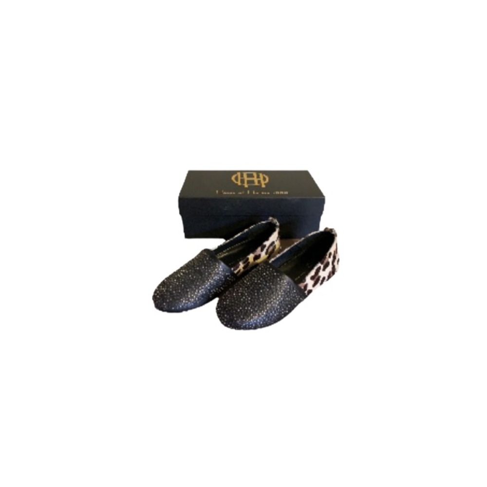 House of Harlow 1960 “Kye” Studded Leather and Calf Hair Flats - Women’s Size 8